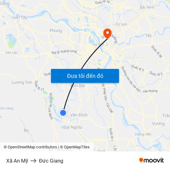 Xã An Mỹ to Đức Giang map