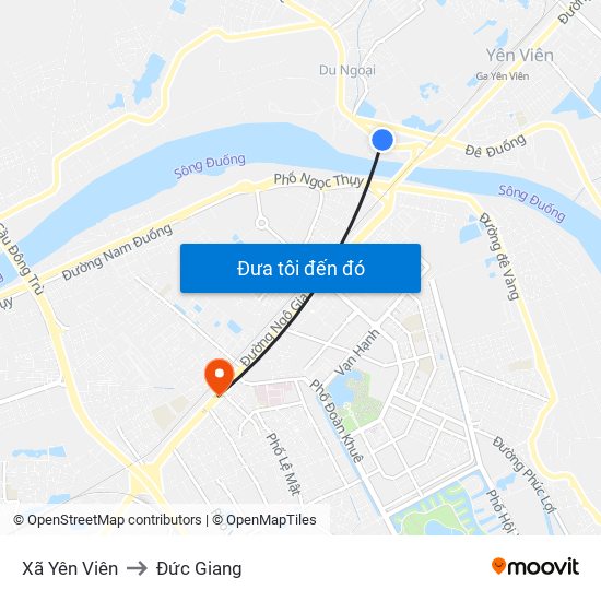 Xã Yên Viên to Đức Giang map