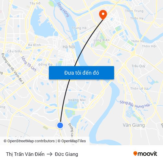 Thị Trấn Văn Điển to Đức Giang map