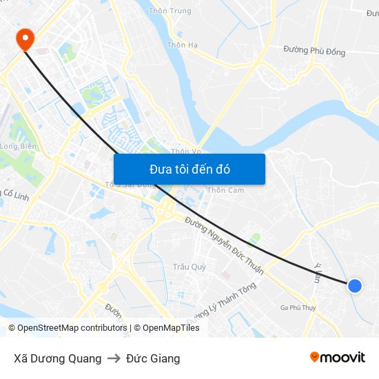 Xã Dương Quang to Đức Giang map