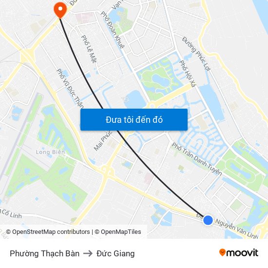 Phường Thạch Bàn to Đức Giang map