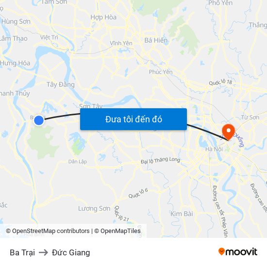 Ba Trại to Đức Giang map