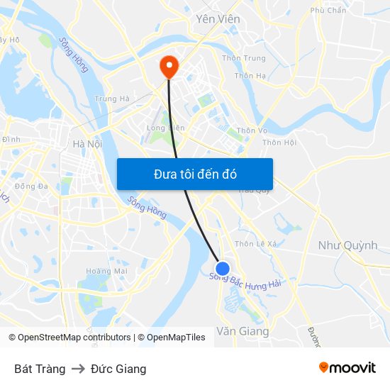 Bát Tràng to Đức Giang map