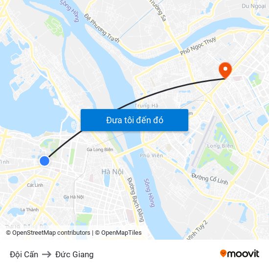 Đội Cấn to Đức Giang map