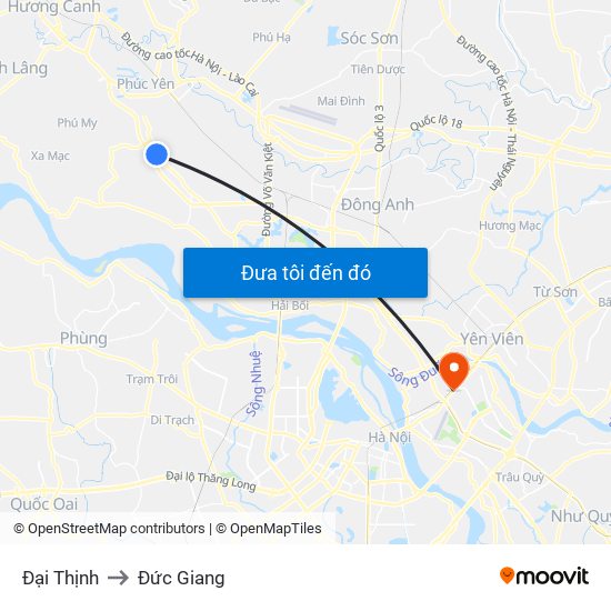 Đại Thịnh to Đức Giang map