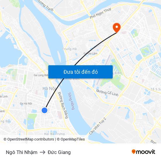 Ngô Thì Nhậm to Đức Giang map