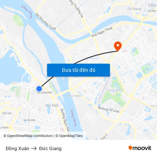 Đồng Xuân to Đức Giang map