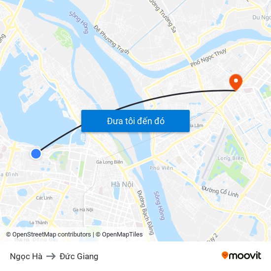 Ngọc Hà to Đức Giang map