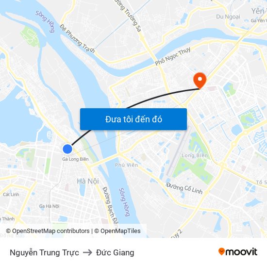 Nguyễn Trung Trực to Đức Giang map