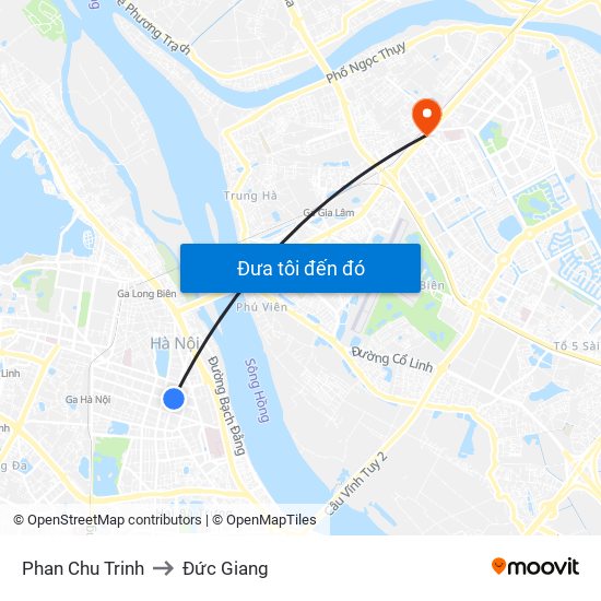 Phan Chu Trinh to Đức Giang map