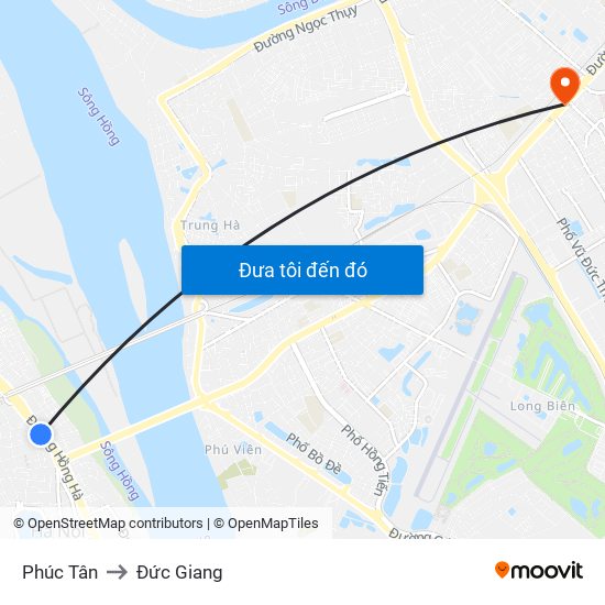 Phúc Tân to Đức Giang map