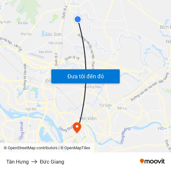 Tân Hưng to Đức Giang map