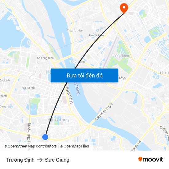 Trương Định to Đức Giang map