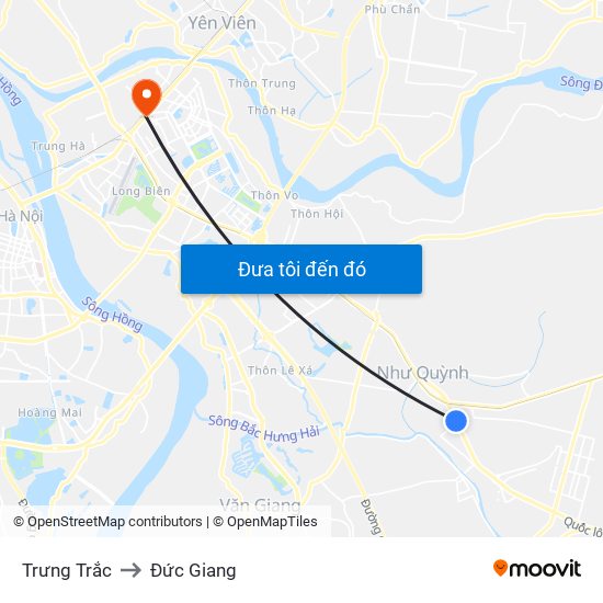 Trưng Trắc to Đức Giang map
