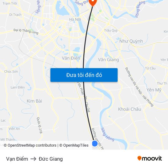 Vạn Điểm to Đức Giang map