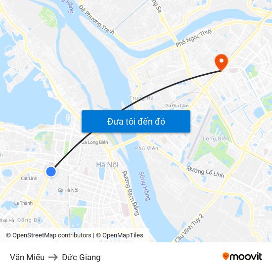 Văn Miếu to Đức Giang map