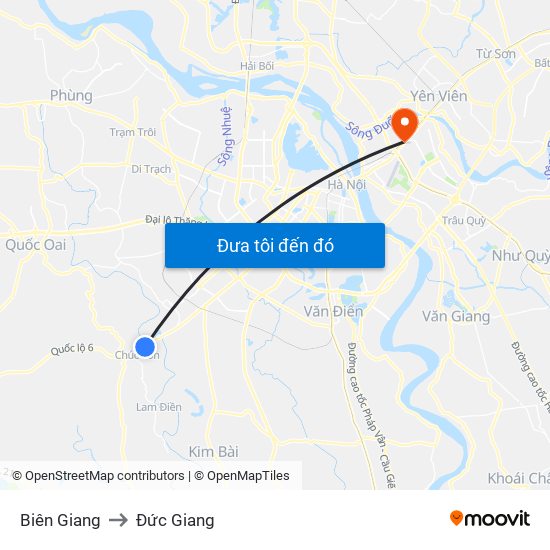 Biên Giang to Đức Giang map