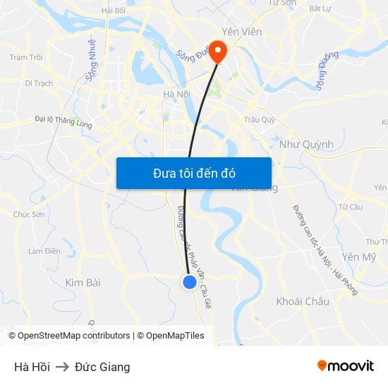 Hà Hồi to Đức Giang map