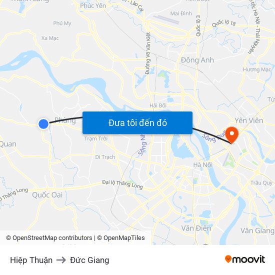 Hiệp Thuận to Đức Giang map