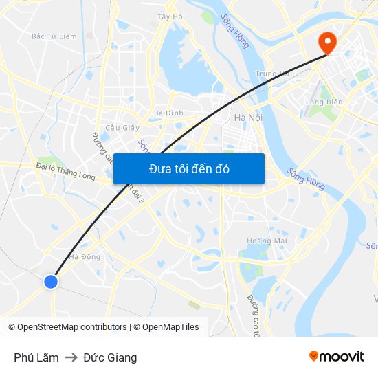 Phú Lãm to Đức Giang map