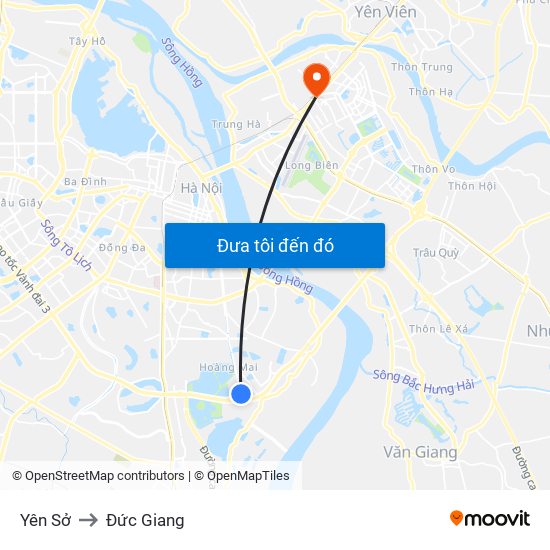 Yên Sở to Đức Giang map