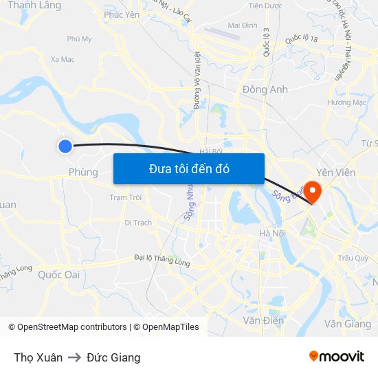 Thọ Xuân to Đức Giang map