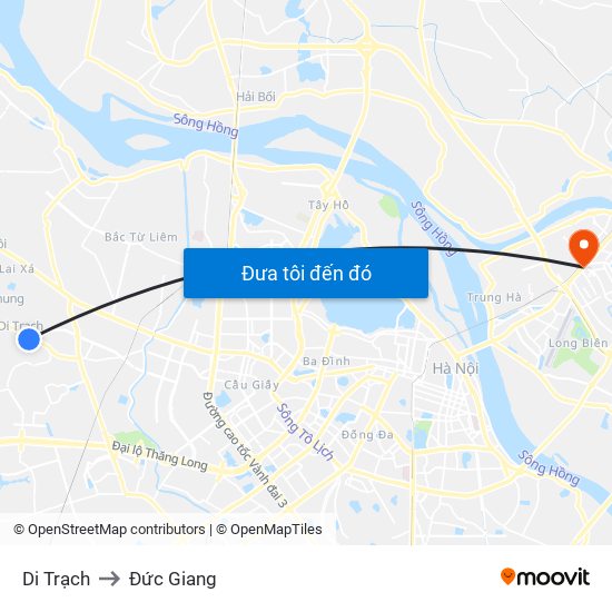 Di Trạch to Đức Giang map