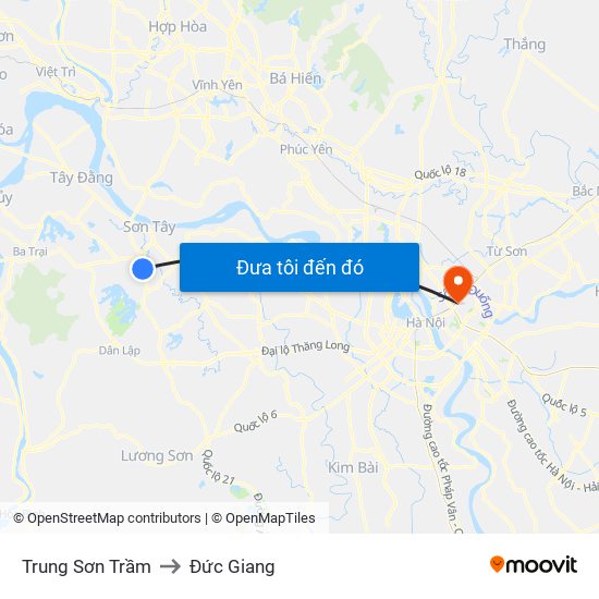 Trung Sơn Trầm to Đức Giang map