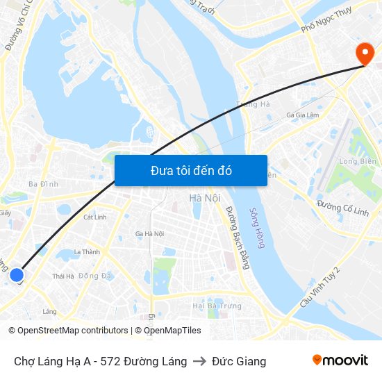 Chợ Láng Hạ A - 572 Đường Láng to Đức Giang map