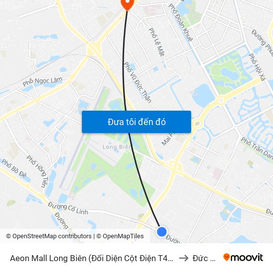 Aeon Mall Long Biên (Đối Diện Cột Điện T4a/2a-B Đường Cổ Linh) to Đức Giang map