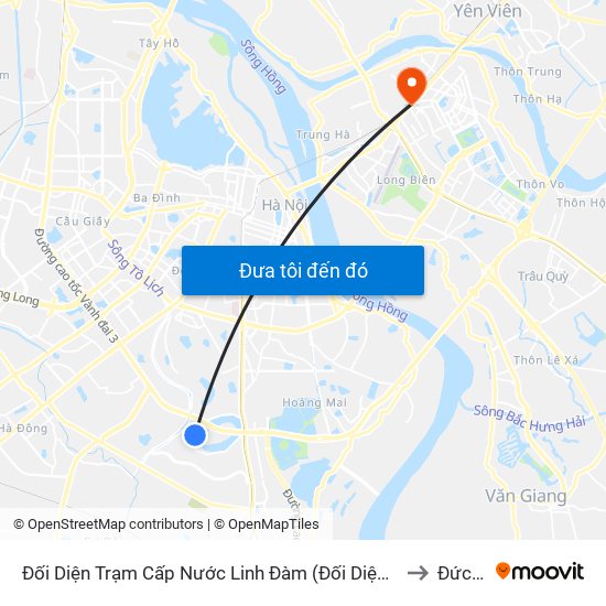 Đối Diện Trạm Cấp Nước Linh Đàm (Đối Diện Chung Cư Hh1c) - Nguyễn Hữu Thọ to Đức Giang map