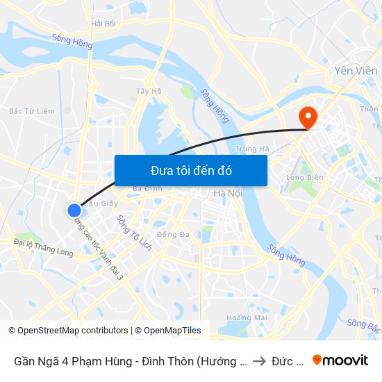 Gần Ngã 4 Phạm Hùng - Đình Thôn (Hướng Đi Khuất Duy Tiến)-Cột Sau to Đức Giang map