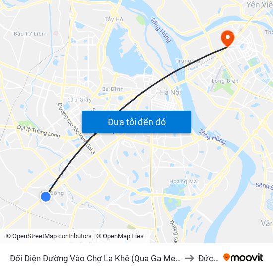 Đối Diện Đường Vào Chợ La Khê (Qua Ga Metro La Khê) - 405 Quang Trung (Hà Đông) to Đức Giang map