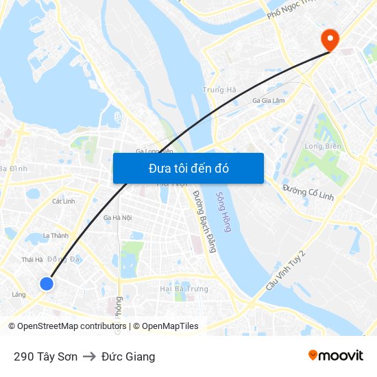 290 Tây Sơn to Đức Giang map
