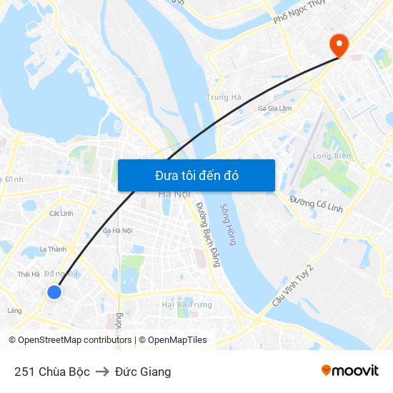 251 Chùa Bộc to Đức Giang map