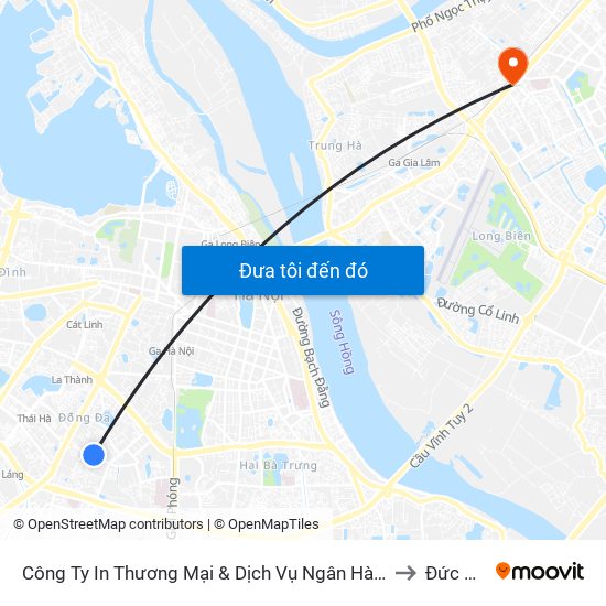 Công Ty In Thương Mại & Dịch Vụ Ngân Hàng - Số 10 Chùa Bộc to Đức Giang map