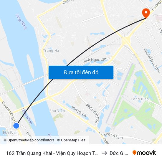 162 Trần Quang Khải - Viện Quy Hoạch Thủy Lợi to Đức Giang map