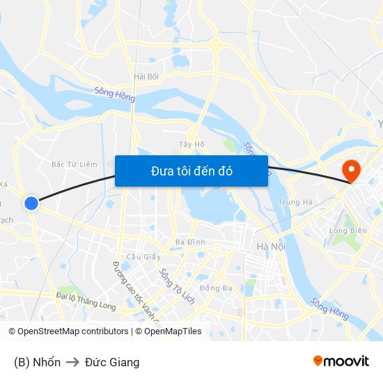 (B) Nhổn to Đức Giang map
