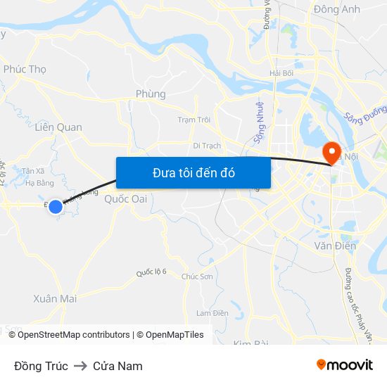 Đồng Trúc to Cửa Nam map