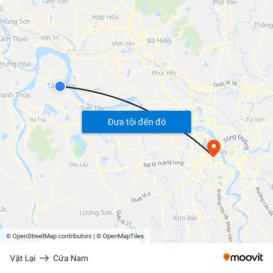 Vật Lại to Cửa Nam map