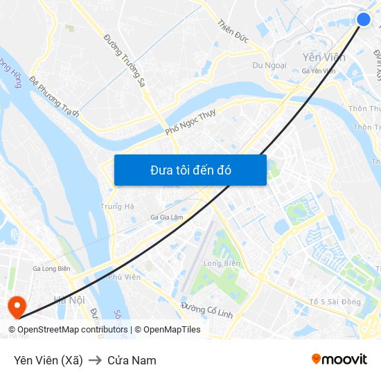 Yên Viên (Xã) to Cửa Nam map