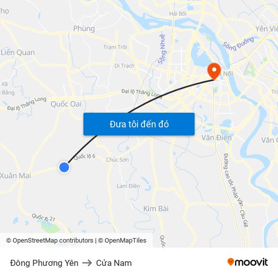 Đông Phương Yên to Cửa Nam map