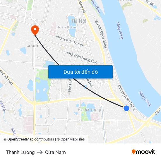 Thanh Lương to Cửa Nam map