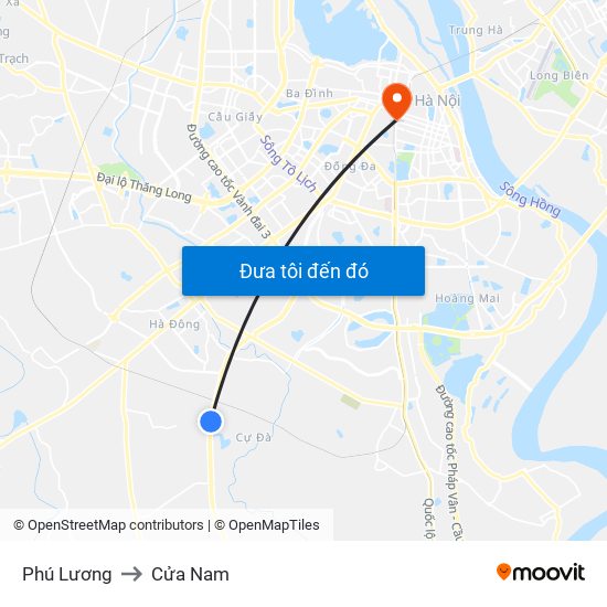 Phú Lương to Cửa Nam map