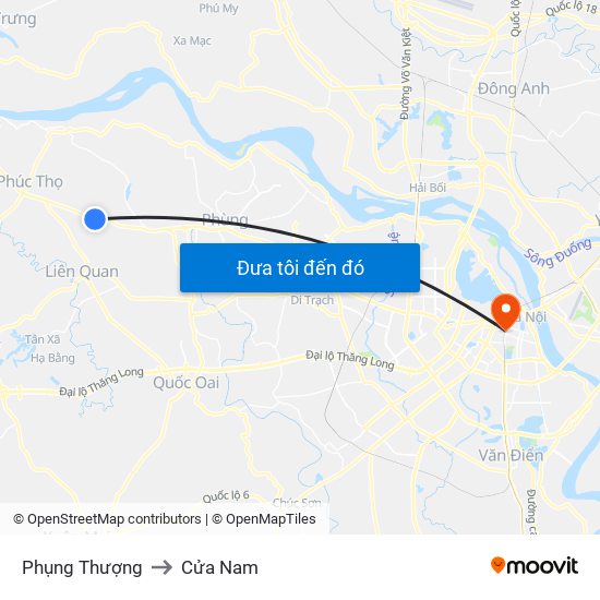 Phụng Thượng to Cửa Nam map