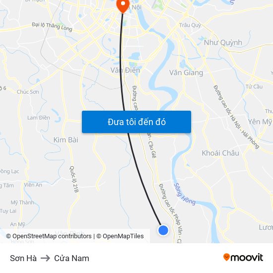 Sơn Hà to Cửa Nam map