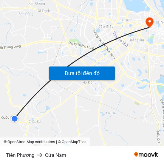 Tiên Phương to Cửa Nam map