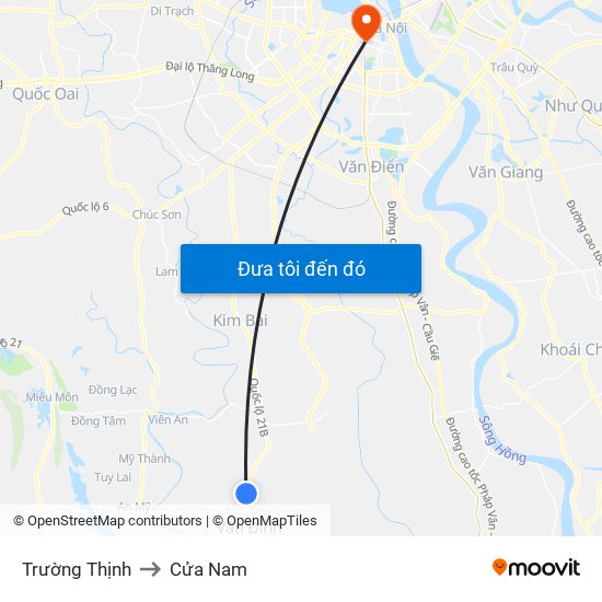 Trường Thịnh to Cửa Nam map