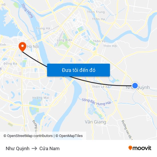 Như Quỳnh to Cửa Nam map