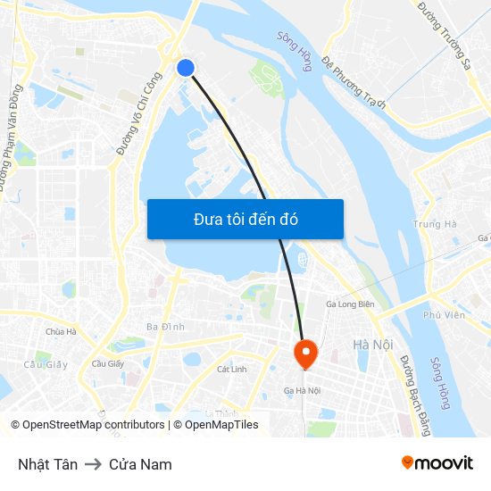 Nhật Tân to Cửa Nam map